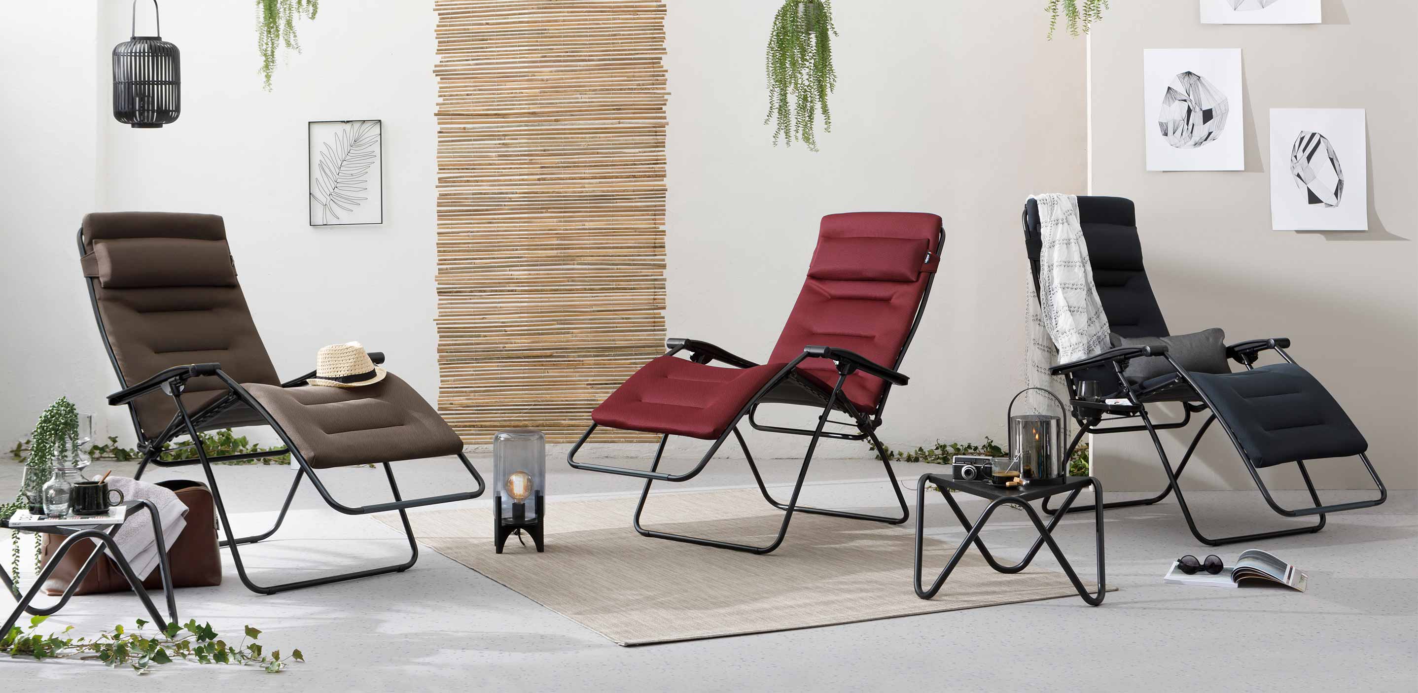 reclining comfort chair tubing | bordeaux MOBILIER rsxa air black LAFUMA clip