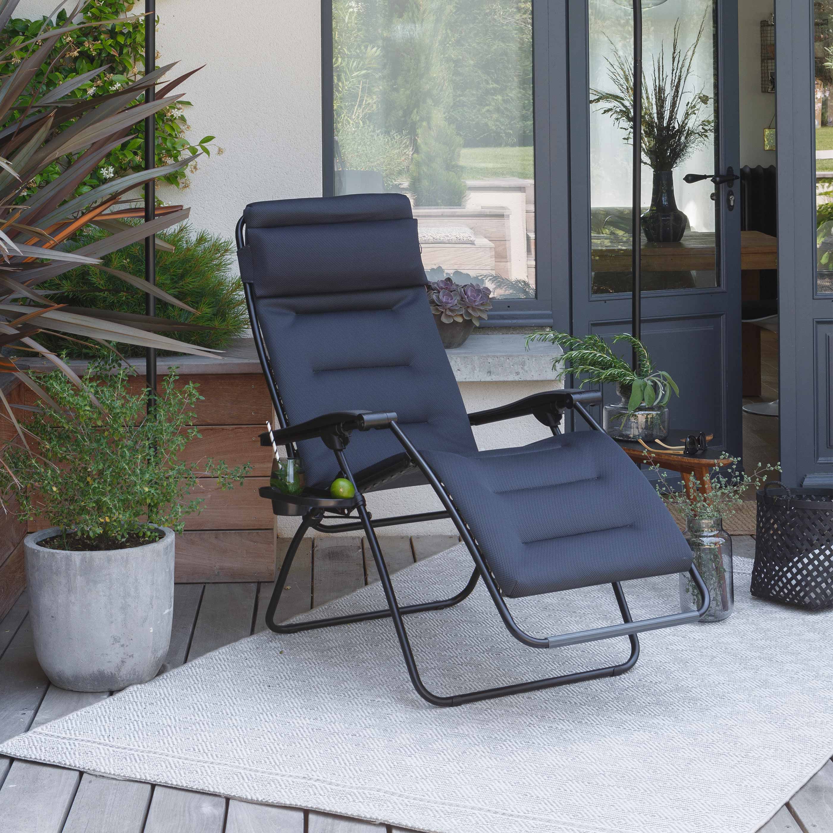 reclining chair rsxa clip air comfort acier tubing black | LAFUMA 