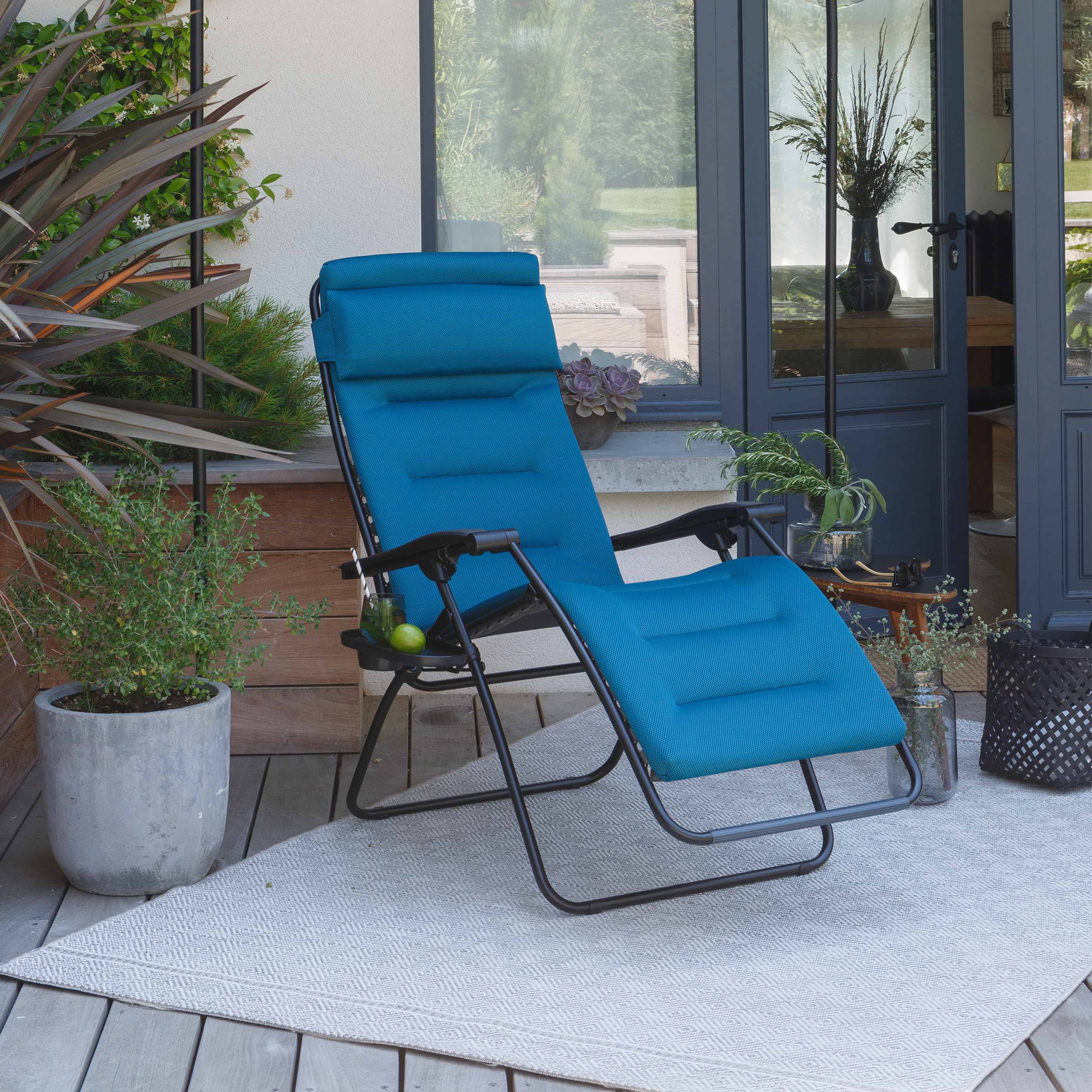 reclining chair rsxa clip air comfort coral blue tubing black 