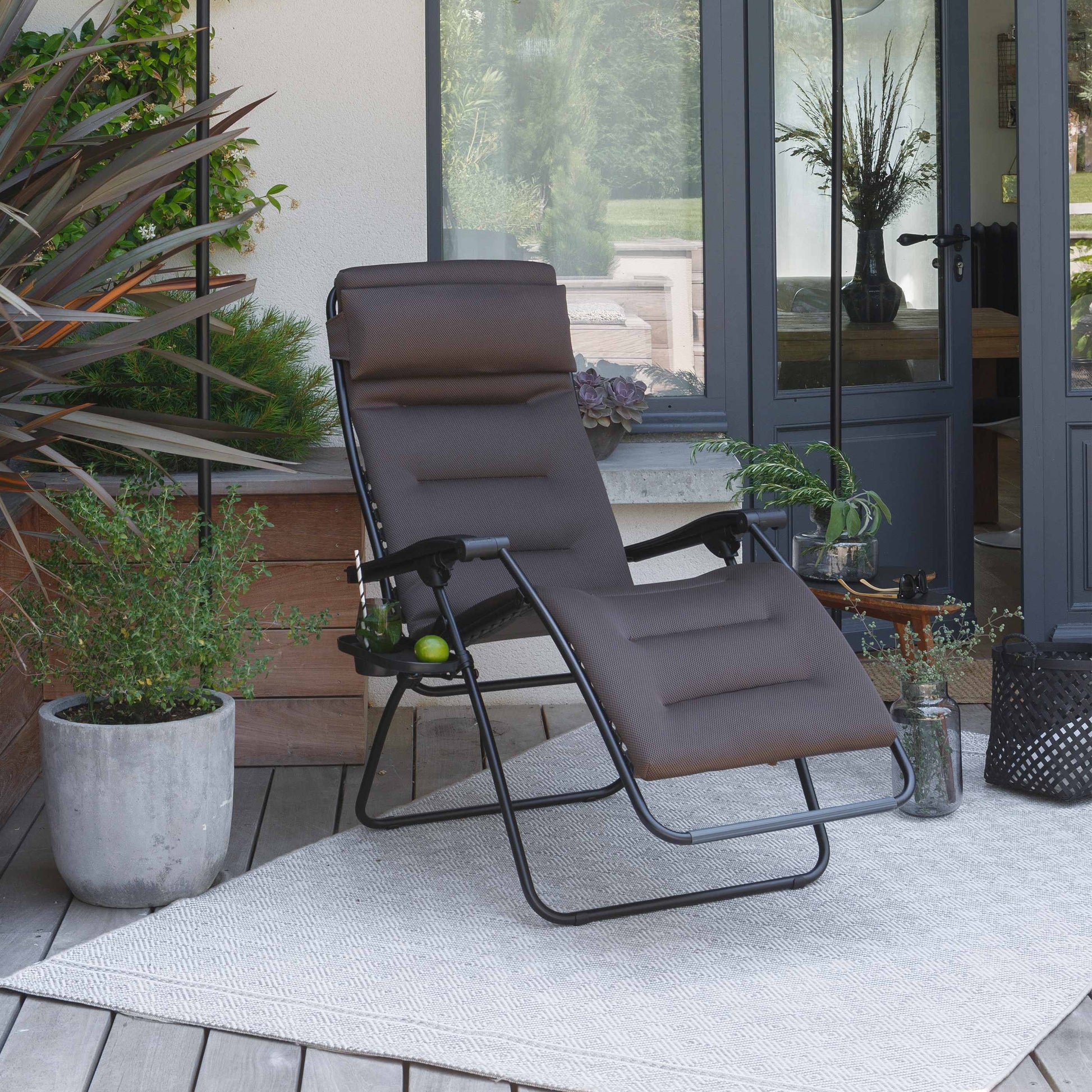 LAFUMA taupe tubing rsxa | air chair comfort clip reclining MOBILIER black